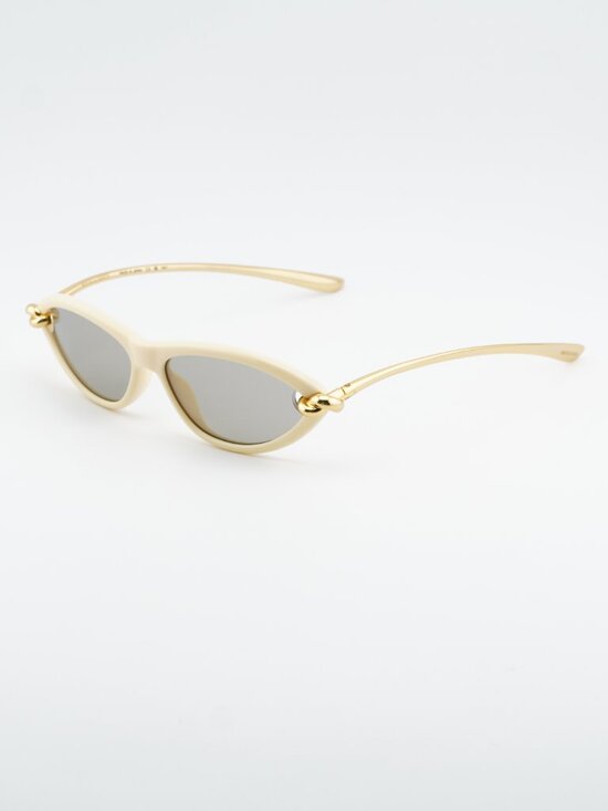 Bottega Veneta BV1390S 007 Sunglasses Beige / Gold Cat Eye Frame, Grey Lenses main image 6